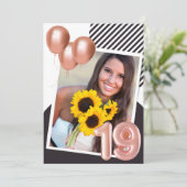 バラ金ゴールド写真19th誕生日パーティー 招待状 (スタンド正面)