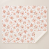 バラ金ゴールド冬の雪の結晶オンホワイト シェルパブランケット (正面(横))