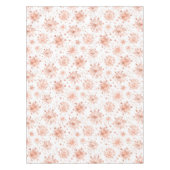 バラ金ゴールド冬の雪の結晶オンホワイト テーブルクロス (正面)