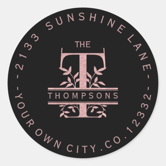 バラ金ゴールド分カスタム割モノグラムT U W Y X Z ラウンドシール (正面)