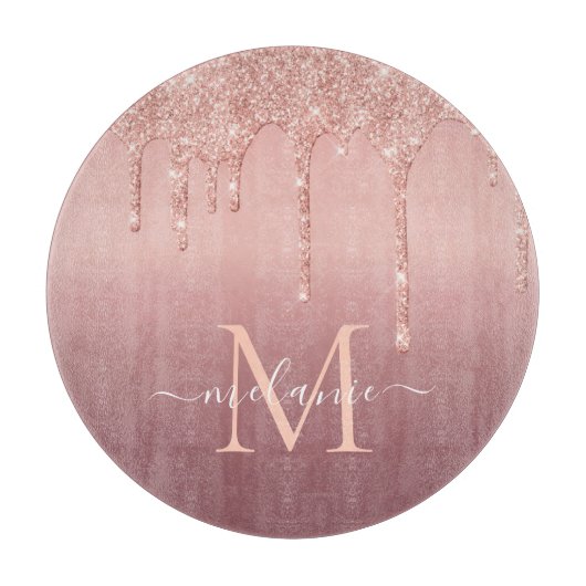 バラ金ゴールド切断ボーカスタムドの文字あなたの名前 カッティングボード (正面)