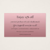 バラ金ゴールド割引ロイヤリティサンキューカード (裏面)