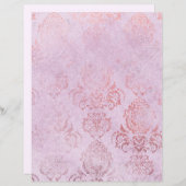 バラ金ゴールド効果ヴィンテージパターン紙 (正面/裏面)