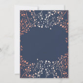 バラ金ゴールド効果赤ちゃんの息のベビー写真誕生 案内状 (裏面)