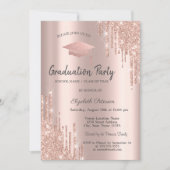 バラ金ゴールド卒業キャップグリッタードリップス卒業 招待状 (正面)