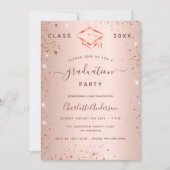 バラ金ゴールド卒業パーティー赤面ピンク2025 招待状 (正面)