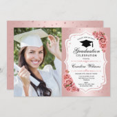 バラ金ゴールド卒業パーティー（写真付） 招待状 (正面/裏面)