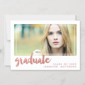 バラ金ゴールド卒業発表用磁石 マグネット招待状 (正面)