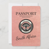 バラ金ゴールド南アフリカパスポート結婚式招待状 招待状 (裏面)