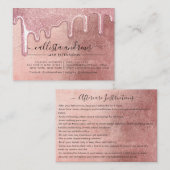 バラ金ゴールド厚いグリッタードリップスブラッシュアフターケア 名刺 (正面/裏面)