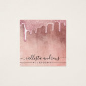 バラ金ゴールド厚いグリッタードリップロゴのヘアクリップ (正面)