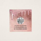 バラ金ゴールド厚いグリッタードリップロゴのヘアクリップ (裏面)