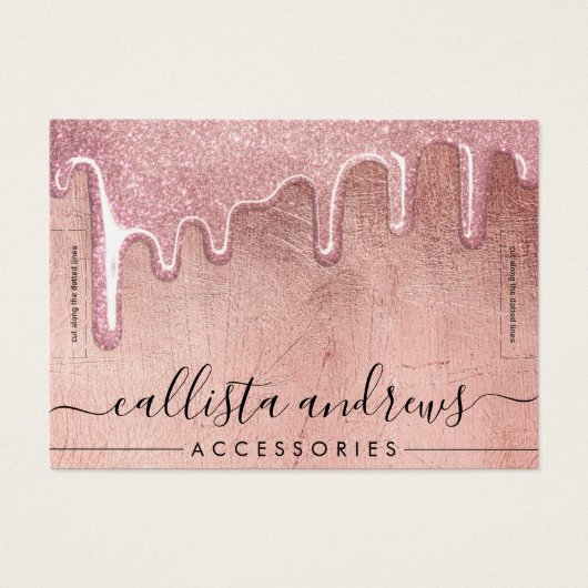 バラ金ゴールド厚グリッタードリップブレスレットディスプレイ (正面)