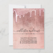 バラ金ゴールド厚型グリッタードライブジュエリー気にカード ノートカード (裏面)