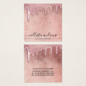 バラ金ゴールド厚型グリッタードリップスイヤリングディスプレイ (正面&裏面)