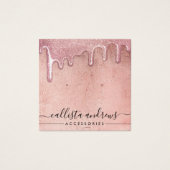 バラ金ゴールド厚型グリッタードリップスイヤリングディスプレイ (正面)