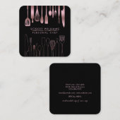 バラ金ゴールド厨房用具類フェイクケータリング スクエア名刺 (正面/裏面)