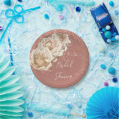 バラ金ゴールド及びアイボリーバラエレガントブライダルシャワー ペーパープレート (パーティー)