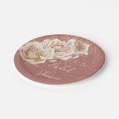 バラ金ゴールド及びアイボリーバラエレガントブライダルシャワー ペーパープレート (アングル)