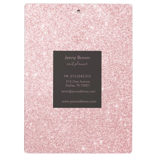 バラ金ゴールド及びグリッターモノグラエレガントム クリップボード (裏面)