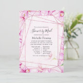 バラ金ゴールド及びピンクベビー又はブライダルシャワー別郵便 招待状 (スタンド正面)