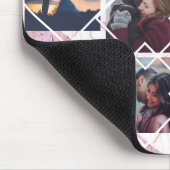 バラ金ゴールド及びピンクマーブルパーソナライズされた名前をカスタムする マウスパッド (コーナー)