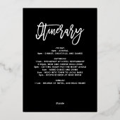 バラ金ゴールド及びフェイクグリッター |バチェロレッテ週末 箔招待状 (裏面)