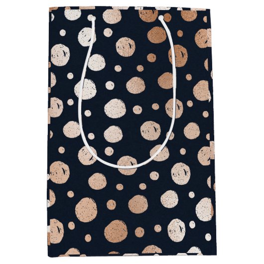 バラ金ゴールド及びブラックドットパターン媒体抱き枕 ミディアムペーパーバッグ (正面)