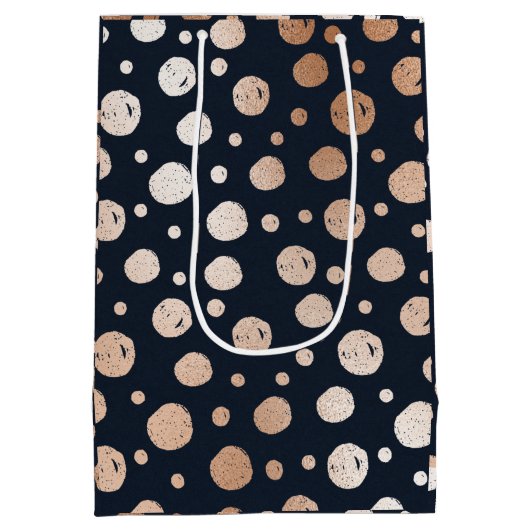 バラ金ゴールド及びブラックドットパターン媒体抱き枕 ミディアムペーパーバッグ (裏面)