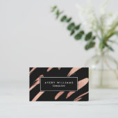 バラ金ゴールド及びブラックモダン抽象芸術プロフェッショナル 名刺 (スタンド正面)