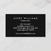 バラ金ゴールド及びブラックモダン抽象芸術プロフェッショナル 名刺 (裏面)