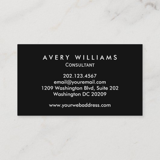 バラ金ゴールド及びブラックモダン抽象芸術プロフェッショナル 名刺 (裏面)