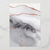 バラ金ゴールド及びホワイトアゲ結婚ート箔招待状 箔招待状 (裏面)