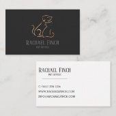 バラ金ゴールド及び炭モダンミニマルPetロゴ 名刺 (正面/裏面)