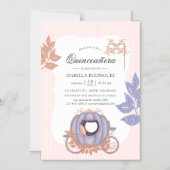 バラ金ゴールド及び薄紫グリッタープリンセスキンセアニラ マグネット招待状 (正面)