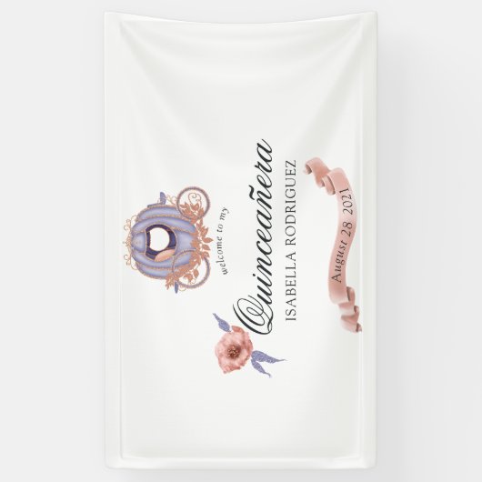 バラ金ゴールド及び薄紫グリッタープリンセスキンセアニラ 横断幕 (縦)