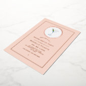 バラ金ゴールド及び赤面カクテルバチェロレッテ 箔招待状 (回転した状態)