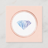 バラ金ゴールド及び赤面ダイヤモンドウェディングプランナー スクエア名刺 (正面)