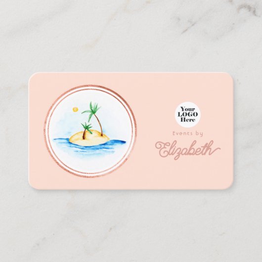 バラ金ゴールド及び赤面ピンクエレガントイベントプランナー 名刺 (正面)