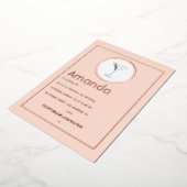 バラ金ゴールド及び赤面ピンク誕生日カクテルパーティー 箔招待状 (回転した状態)