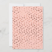 バラ金ゴールド及び赤面ベビー又はブライダルシャワー別郵便 招待状 (裏面)