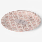 バラ金ゴールド及び赤面ホイルダマスクパタ結婚ーン ペーパープレート (アングル)