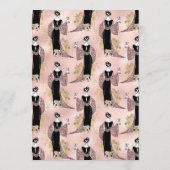 バラ金ゴールド及び赤面ワインテイスティングブライダルシャワー アドバイスカード (裏面)