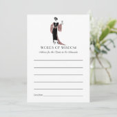 バラ金ゴールド及び赤面ワインテイスティングブライダルシャワー アドバイスカード (スタンド正面)