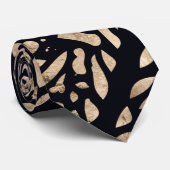 バラ金ゴールド及び黒トンボ羽グラフィックパターン ネクタイ (ロール)