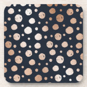 バラ金ゴールド及び黒ドット模様コースター コースター (正面)