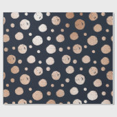 バラ金ゴールド及び黒点模様包紙 ラッピングペーパー (フラット)