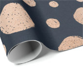 バラ金ゴールド及び黒点模様包紙 ラッピングペーパー (ロールコーナー)