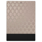 バラ金ゴールド及び黒色（紋章の）フラ・ダ・リ金属パターン クリップボード (裏面)