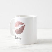 バラ金ゴールド口紅キスプリント コーヒーマグカップ (正面左)
